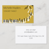 音楽先生エレガントピアノ鍵通話カード コーリングカード (正面/裏面)