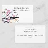 音楽先生エレガントピアノ鍵通話カード コーリングカード (正面/裏面)