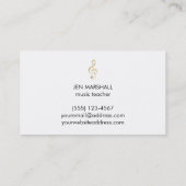 音楽先生エレガントフェイク金ゴールドフォイル高音クレフ、 音符記号 名刺 (裏面)