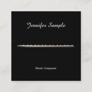 音楽先生エレガントミュージシャンモダンテンプレート スクエア名刺