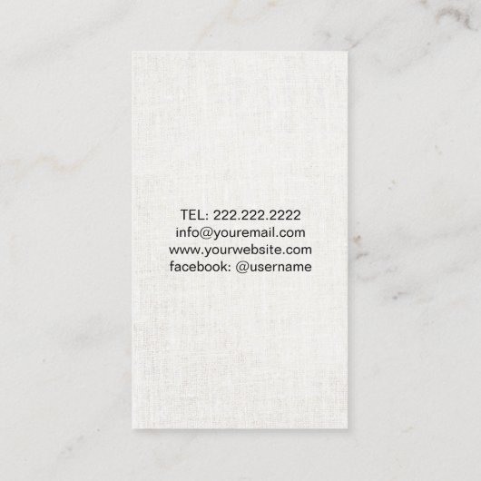 音楽先生エレガントリネントレブルクレフ、 音符記号ミュージカル 名刺 (裏面)