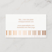 音楽先生エレガント金ゴールドピアノ鍵ミュージカル 名刺 (裏面)
