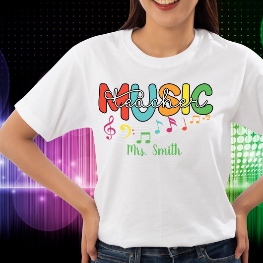 音楽先生カスタマイズ可能なTシャツ Tシャツ