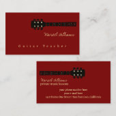 音楽先生ギターダークレッド 名刺 (正面/裏面)