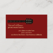 音楽先生ギターダークレッド 名刺 (裏面)