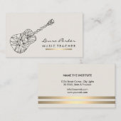 音楽先生ギタープレーヤ楽器幾何学 名刺 (正面/裏面)