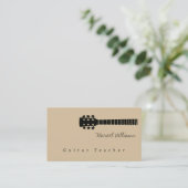 音楽先生ギターベージュ 名刺 (スタンド正面)