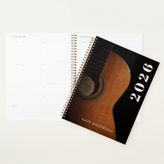 音楽先生ギターミュージシャンモダン写真2026 プランナー手帳 (ディスプレー)