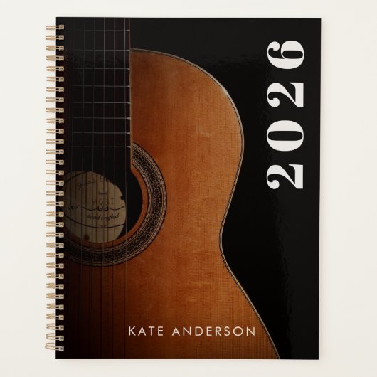 音楽先生ギターミュージシャンモダン写真2026 プランナー手帳 (正面)