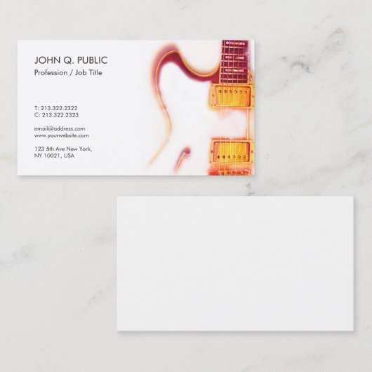 音楽先生ギターレッスシルクフィニッシュルクセ 名刺 (正面/裏面)