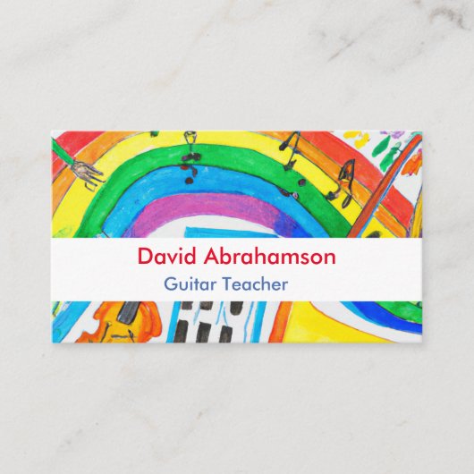 音楽先生ギター先生ピアノ先生ビジネス 名刺 (正面)