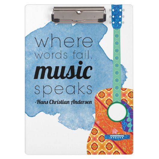 音楽先生ギフトアイディア、ギター先生ギフトアイディア クリップボード (正面)