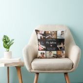 音楽先生ギフトフォトコラージュピンクハート クッション (椅子)