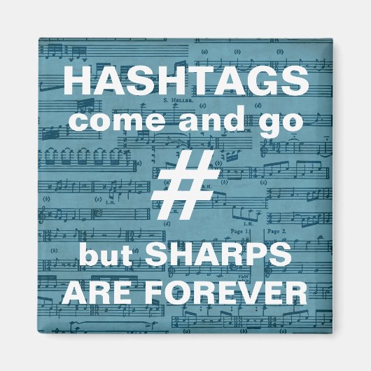 音楽先生ギフト、おもしろい引用文、楽譜 マグネット (正面)