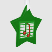 音楽先生クリスマス、緑のノート オーナメント (正面)