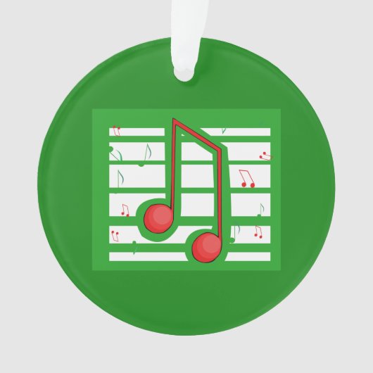 音楽先生クリスマス、緑のノート オーナメント (正面)