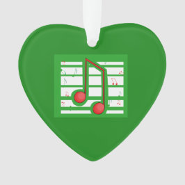 音楽先生クリスマス、緑のノート オーナメント