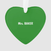 音楽先生クリスマス、緑のノート オーナメント (裏面)