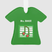 音楽先生クリスマス、緑のノート オーナメント (裏面)