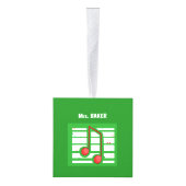 音楽先生クリスマス、緑のノート キューブオーナメント (右)