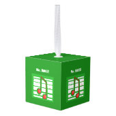 音楽先生クリスマス、緑のノート キューブオーナメント (裏面アングル)