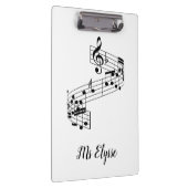 音楽先生クリップボードミュージカルノートと名前 クリップボード (右)