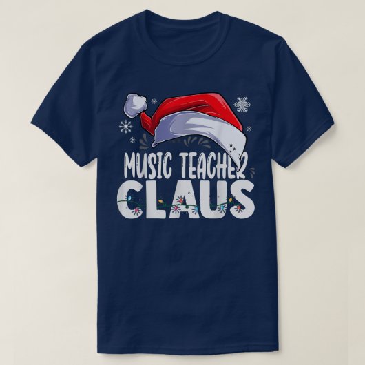 音楽先生サンタクロースクリスマスマッチングコスチュウ Tシャツ (デザイン正面)