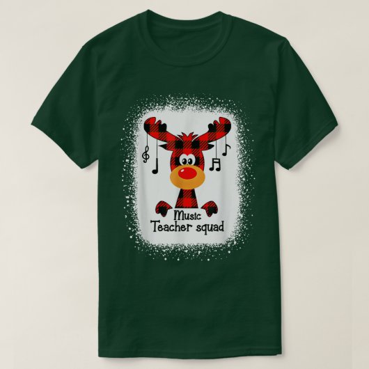 音楽先生スクワッドトナカイおもしろい先生クリスチム Tシャツ (デザイン正面)