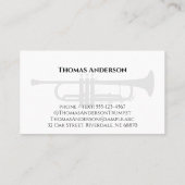 音楽先生トランペットミニマリストモノクロ 名刺 (裏面)