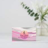 音楽先生トレブルノートピンクの音波 名刺 (スタンド正面)