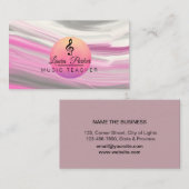 音楽先生トレブルノートピンクの音波 名刺 (正面/裏面)