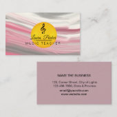 音楽先生トレブルノートピンクの音波 名刺 (正面/裏面)
