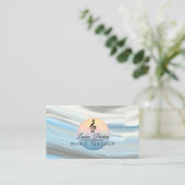 音楽先生トレブルノートブルーサウンドウェーブ 名刺 (スタンド正面)