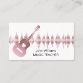 音楽先生バラ金ゴールドギターミュージシャン エレガント 名刺 (正面)