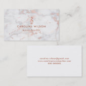 音楽先生バラ金ゴールドクレフ、 音符記号オンピンク大理石 名刺 (正面/裏面)