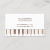 音楽先生バラ金ゴールドピアノ鍵ミュージカル 名刺 (裏面)