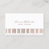 音楽先生バラ金ゴールドピアノ鍵ミュージカル 名刺 (正面)