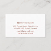 音楽先生バラ金ゴールドミュージカルノートヴィンテージ 名刺 (裏面)