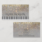 音楽先生ピアニストエレガント 名刺 (正面/裏面)