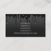 音楽先生ピアニスト黒グリッター 名刺 (裏面)