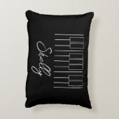 音楽先生ピアノ学生キーボード白黒 アクセントクッション (裏面(縦))