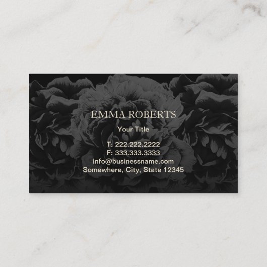 音楽先生ピアノ鍵エレガントダークフローラ 名刺 (裏面)