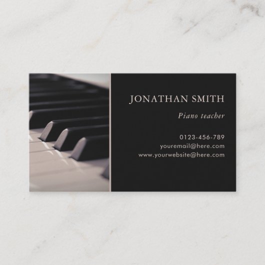 音楽先生ピアノ鍵プロフェッショナル 名刺 (正面)