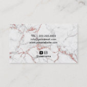 音楽先生ピアノ鍵モダンバラ金ゴールド大理石 名刺 (裏面)