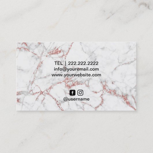 音楽先生ピアノ鍵モダンバラ金ゴールド大理石 名刺 (裏面)