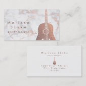 音楽先生フェイクバラ金ゴールドギターの大理石 名刺 (正面/裏面)