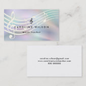 音楽先生フェイクホログラフィック効果 名刺 (正面/裏面)