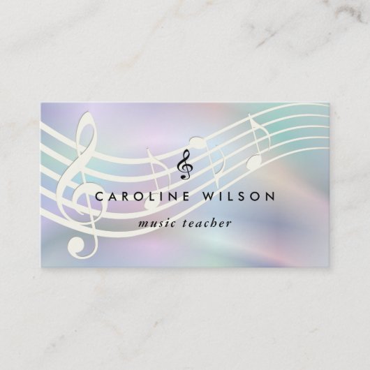 音楽先生フェイクホログラフィック効果 名刺 (正面)