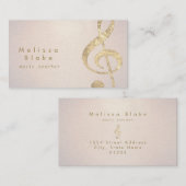 音楽先生フェイク金ゴールドフォイルグリッター 名刺 (正面/裏面)