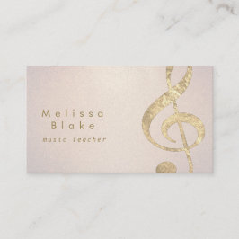 音楽先生フェイク金ゴールドフォイルグリッター 名刺